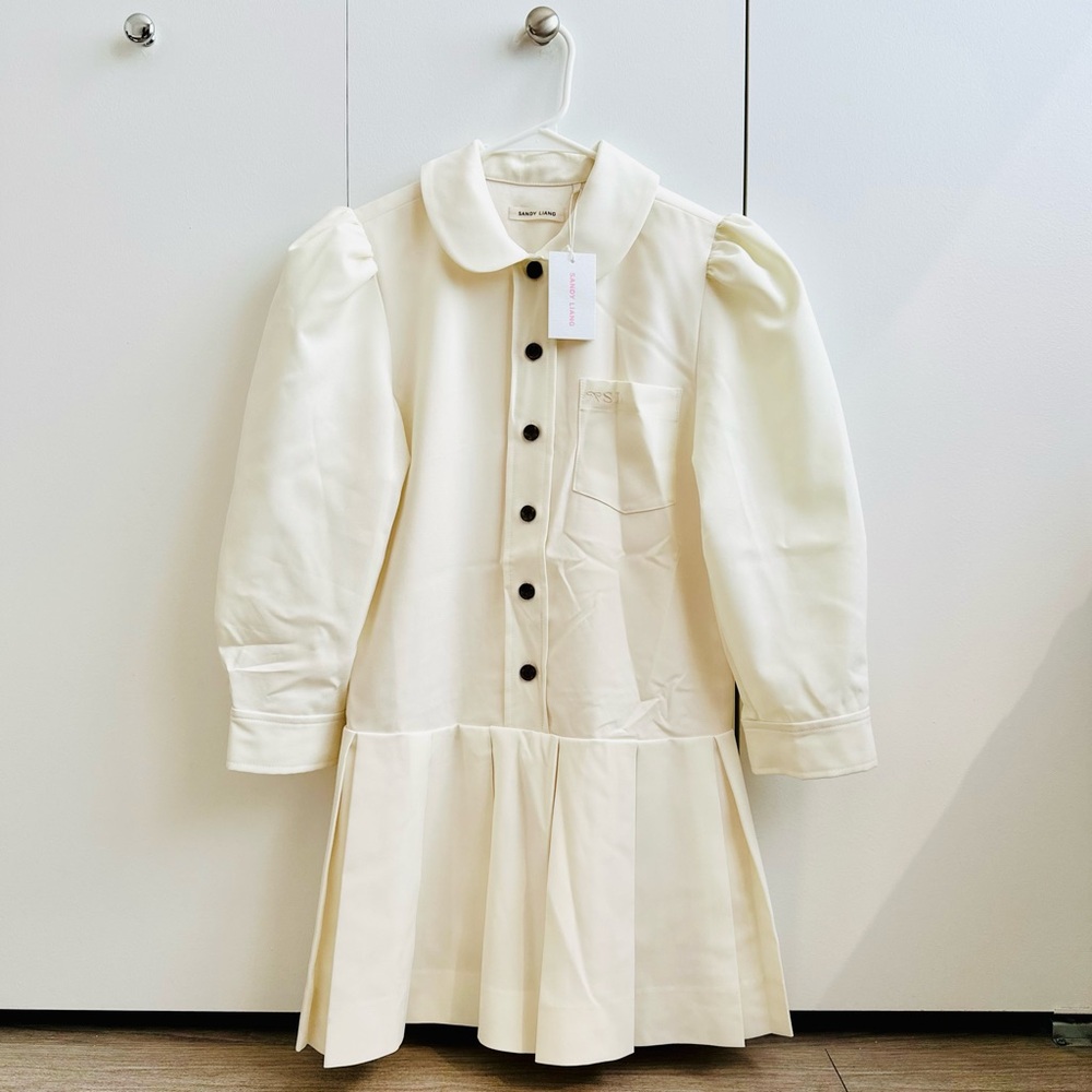 Sandy Liang Off-White Somm Minidress NWT - Picture 9 of 12